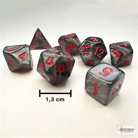 Mini Velvet Black and Red Dice Set - Rollespilsterninger - Chessex